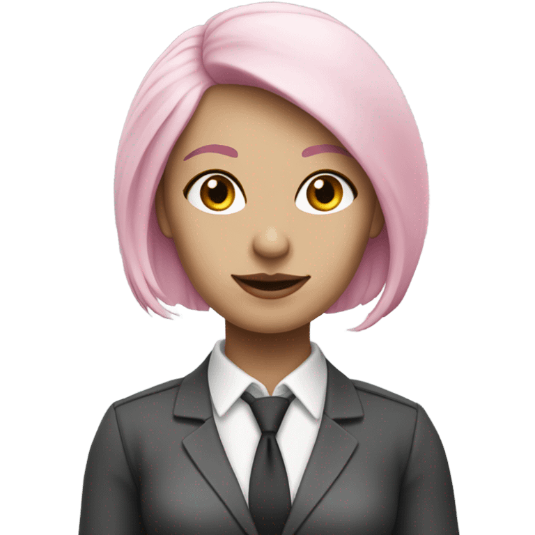 office worker women white with pink loose hair gorgeous emoji