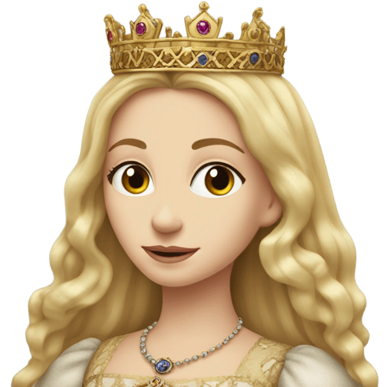 Queen Jane tudor England long blonde hair crown pretty detail emoji