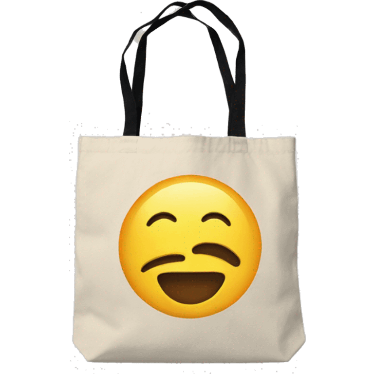 canvas tote bag with big logo emoji