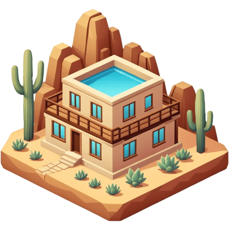 Isometric southwestern desert home emoji