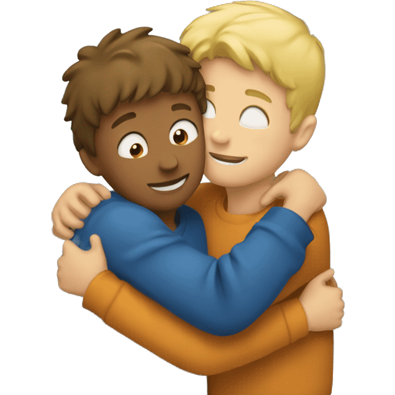 Two boys hugging emoji