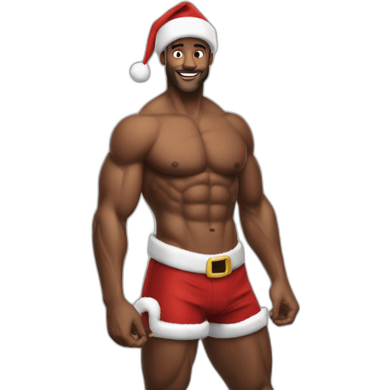 Santa-sexy-shirtless-flex emoji