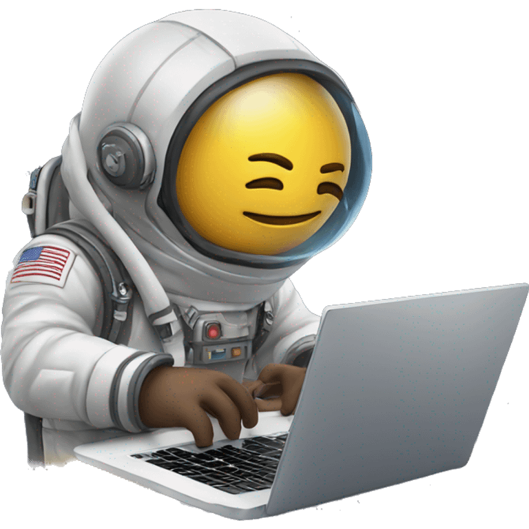 software developer coding in space with laptop emoji