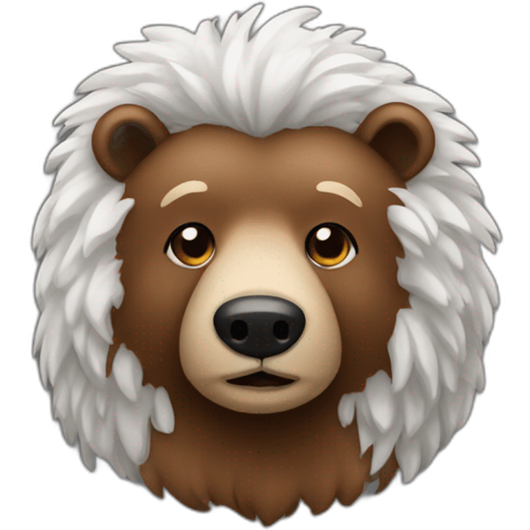 A brown bear with salt and pepper hair emoji