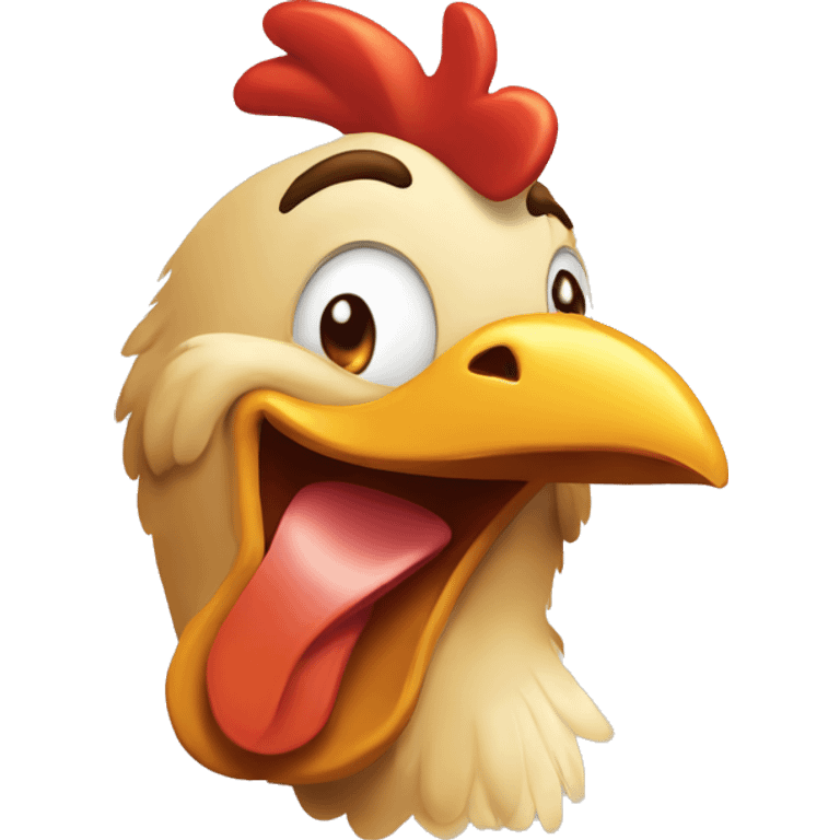 A pice of chicken smiling and saying “don pollo” emoji