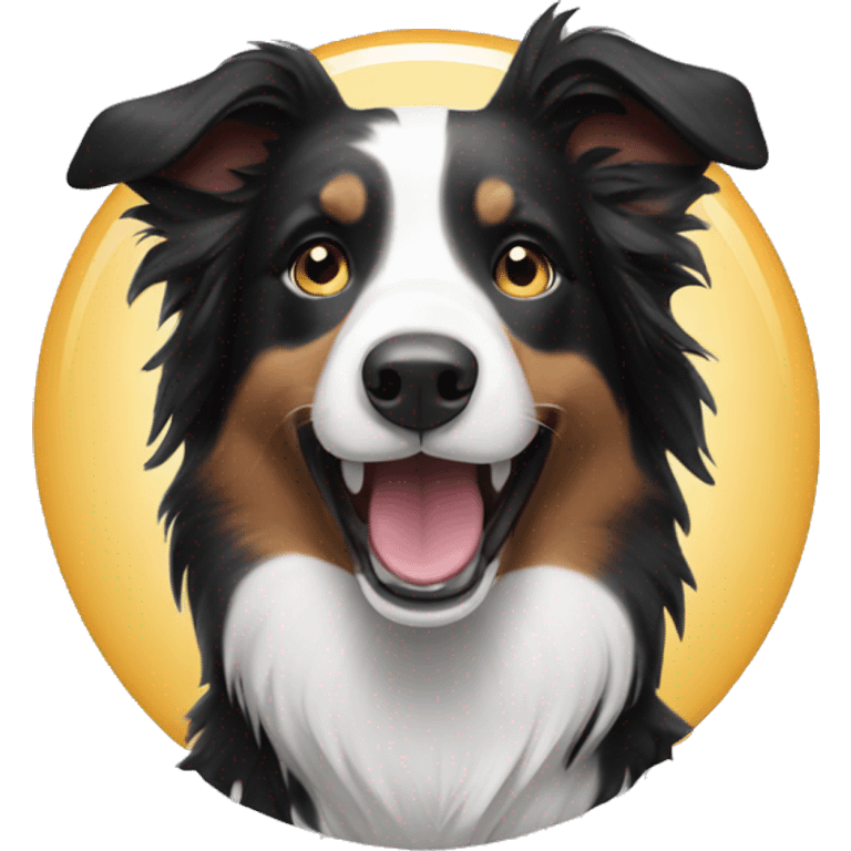 Border collie smiling emoji