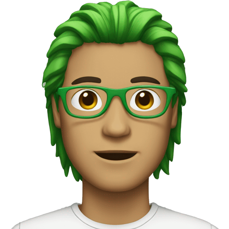 a guy with a green mullet and glasses emoji