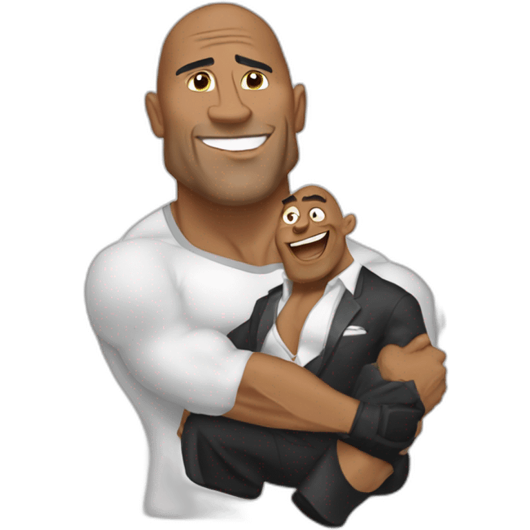 the rock with dumble emoji