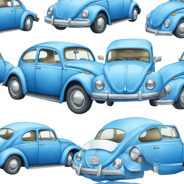 watercolor blue Vw beetle emoji