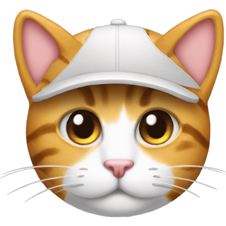 baseball hat on cat head emoji