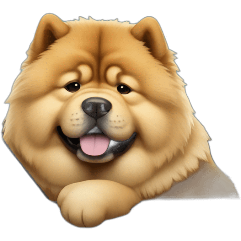 Chow chow sitting in tesla emoji