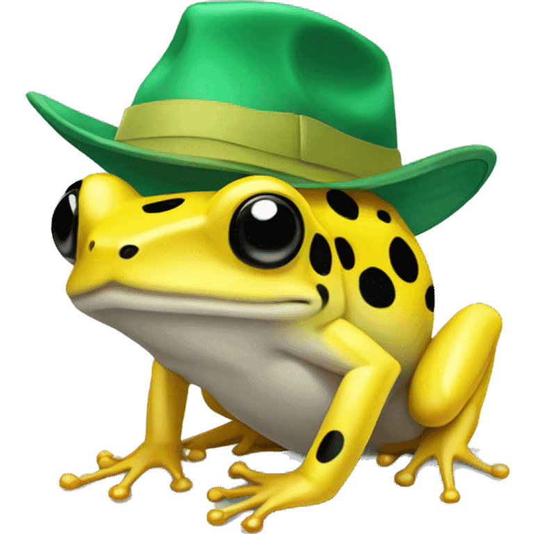 yellow dart frog with autism hat on emoji