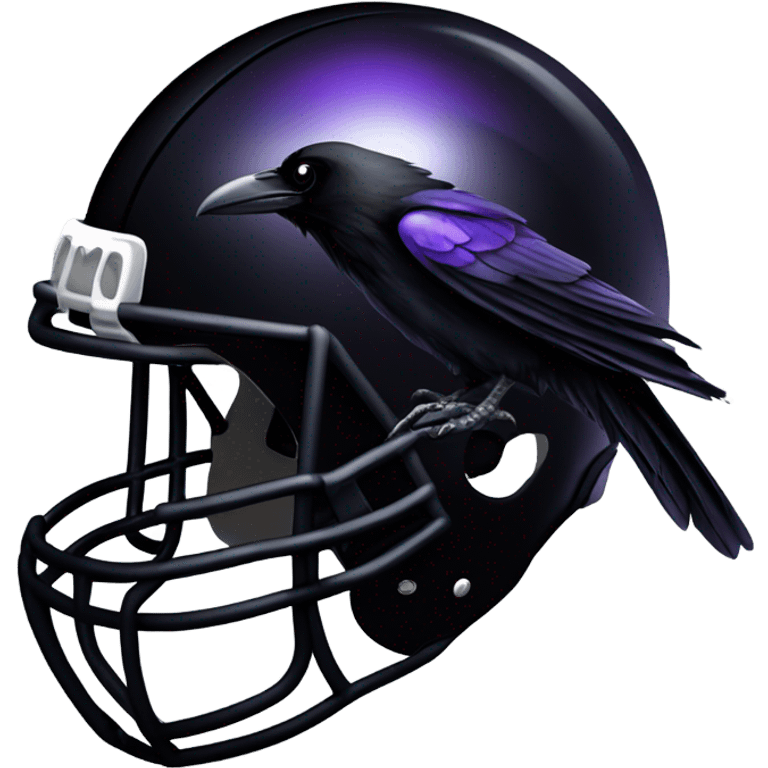 Raven wearing a football helmet emoji