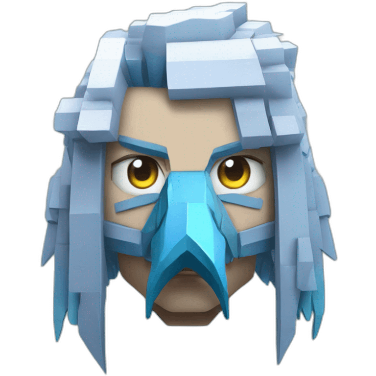 Minecraft Articuno Cyberpunk Head emoji