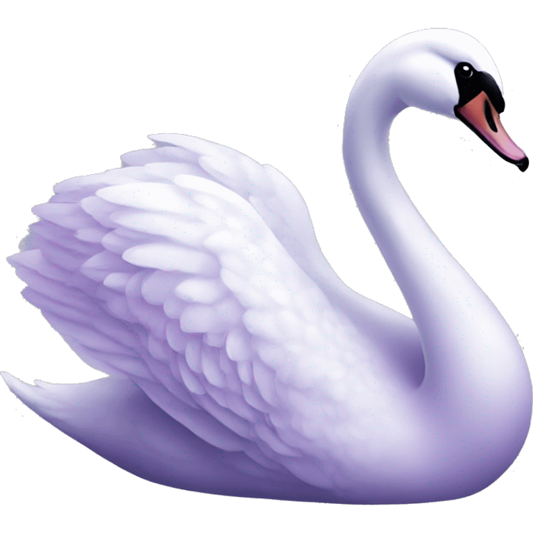 Realistic lilac elegant swan emoji