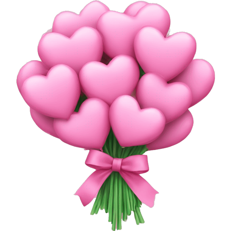 Bouquet of pink hearts with a bow emoji