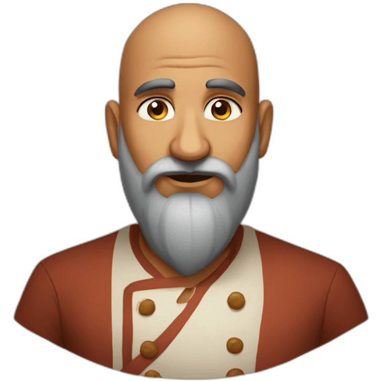 Bald long beard Indian cook emoji