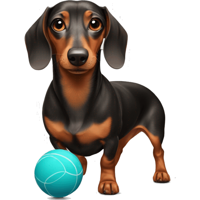 Dachshund with a ball emoji