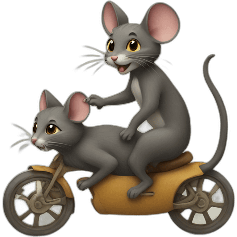 mouse riding a cat emoji