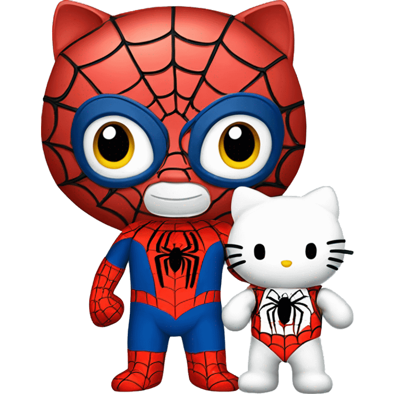 Hello kitty with spiderman emoji