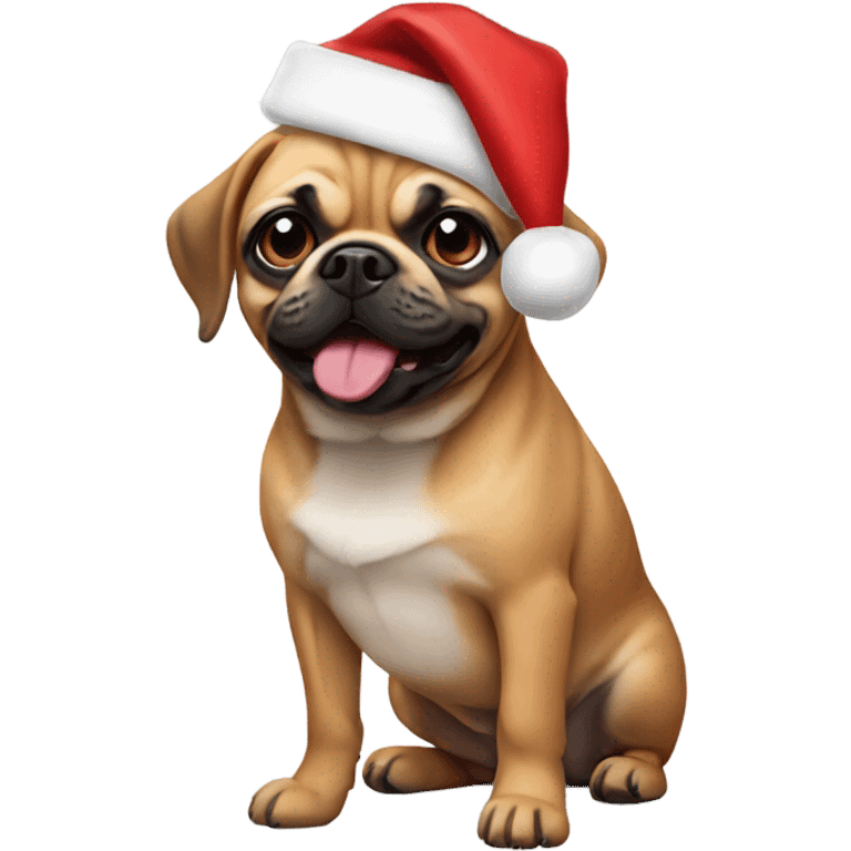 Puggle wearing Santa hat  emoji