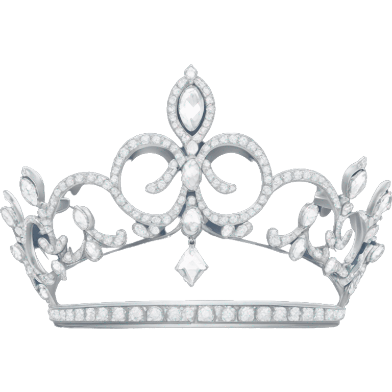 dainty british diamond tiara silver emoji