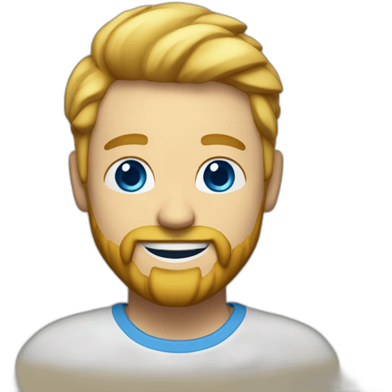 gleddyn with blue eyes and a blonde beard smiling full face emoji