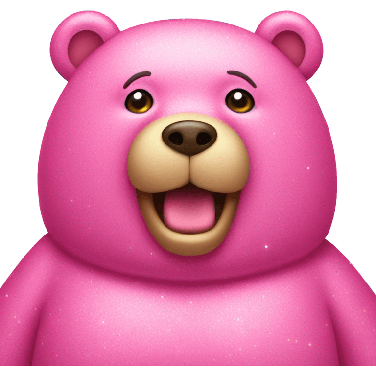 Pink sparkly fat bear  emoji