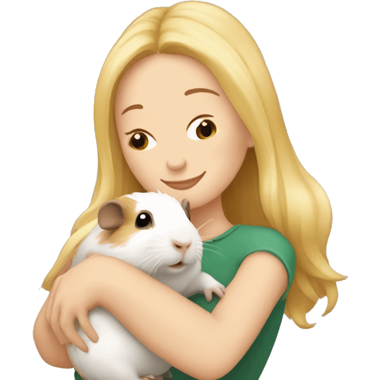 Blonde Woman hugging a guineapig emoji