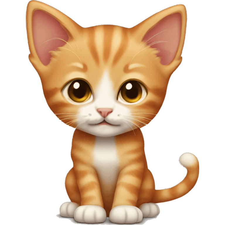 ginger kitten with floppy ears emoji