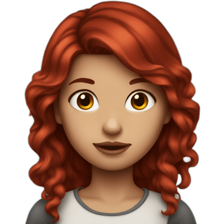 pretty dark red hair girl emoji