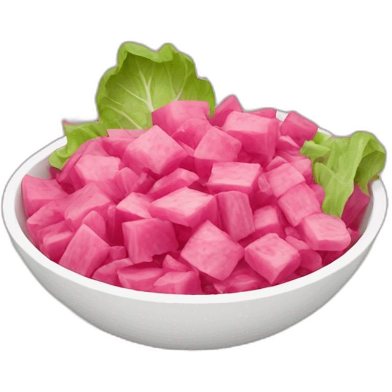 pink salad emoji