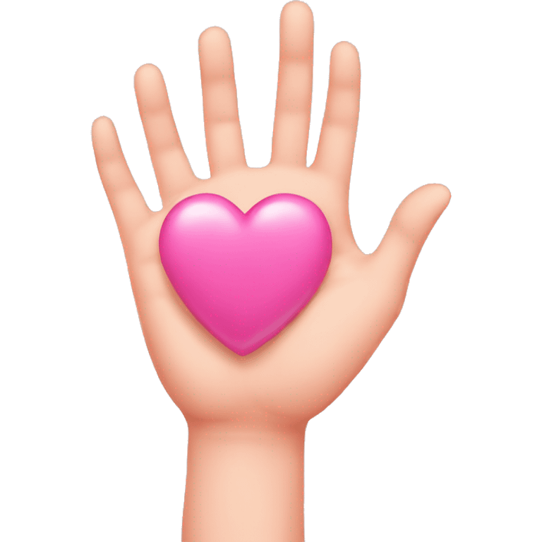 pink anime hand heart emoji