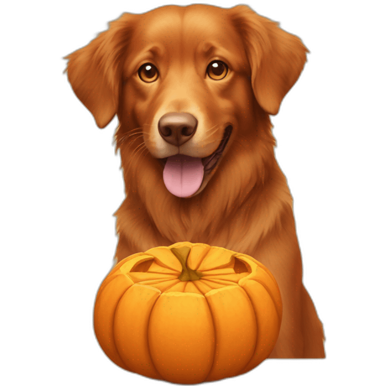 Toller-is-eating-a-pumpkin emoji