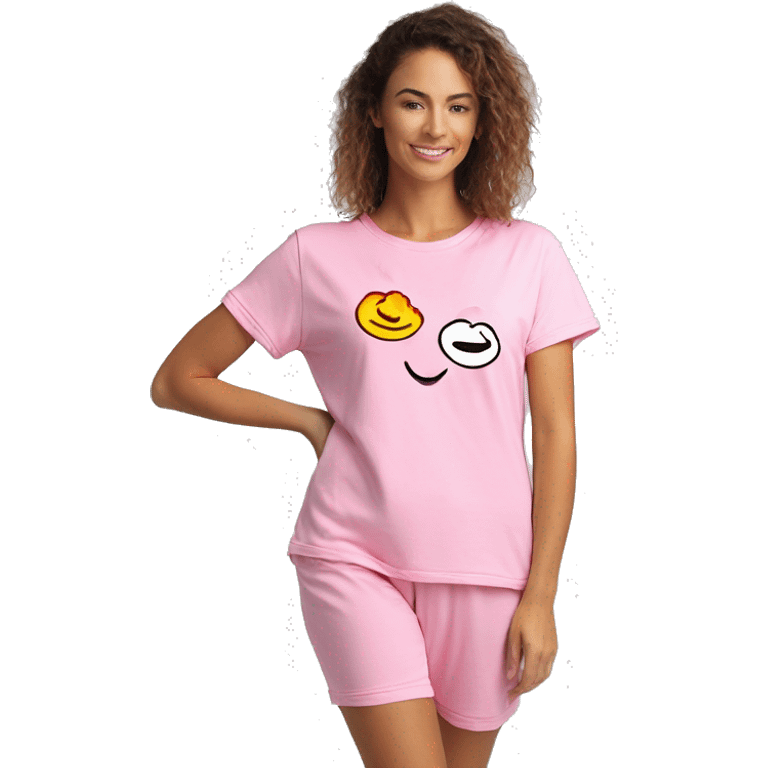 pijama cuerpo completo rosa mujer emoji