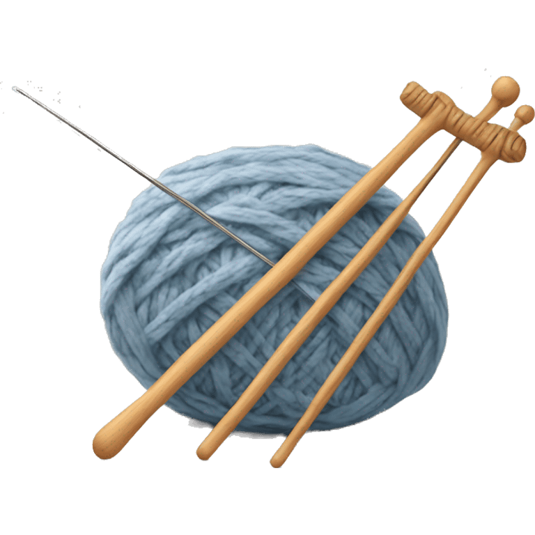 Yarn and knitting needles emoji