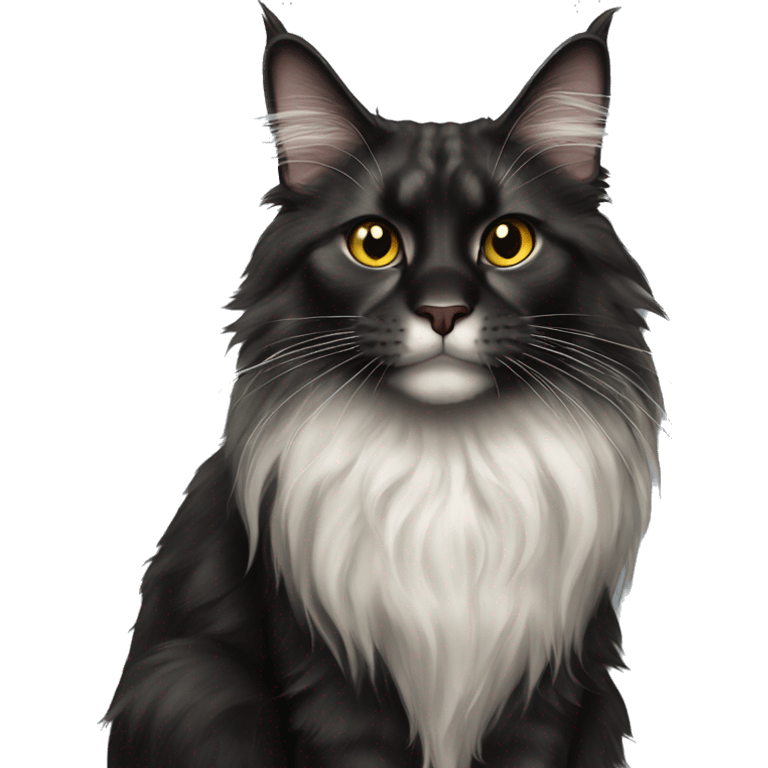 Maine Coon black cat emoji