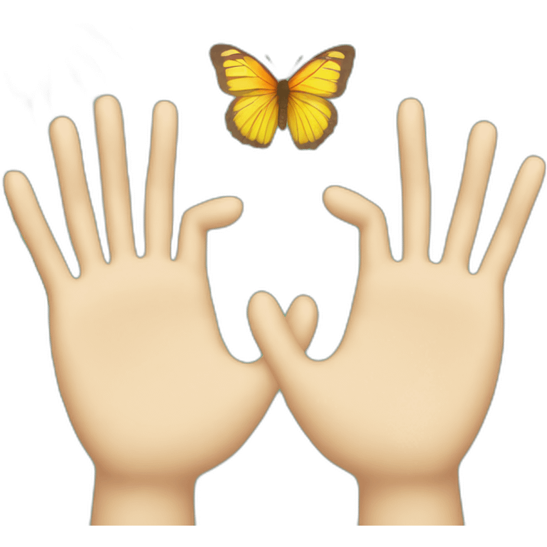 Palms up together with Butterfly emoji