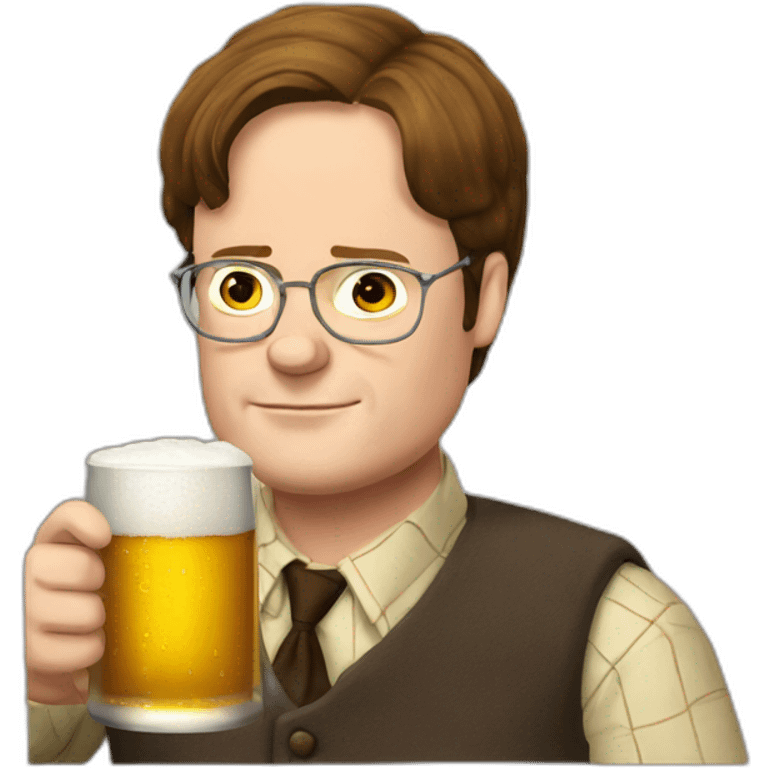 dwight schrute drinking beer emoji