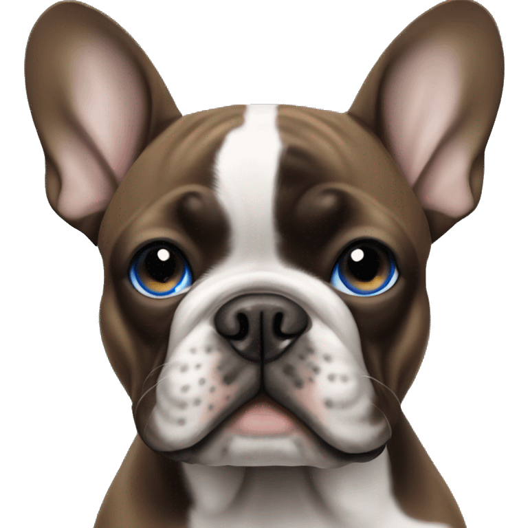 black french bulldog, 1 blue eye, 1 blue and brown eye mixed emoji