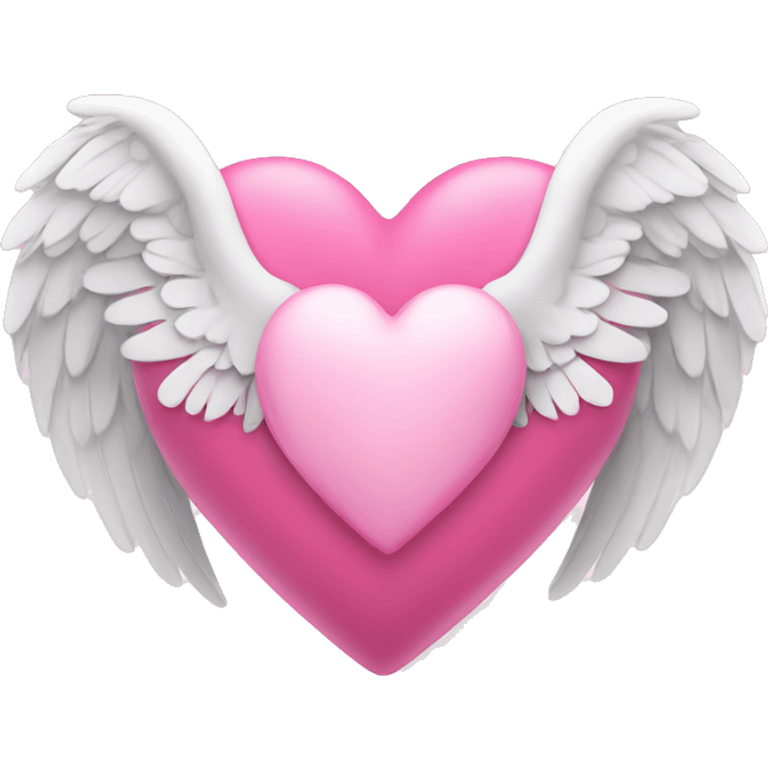 Pink heart with angel wings emoji