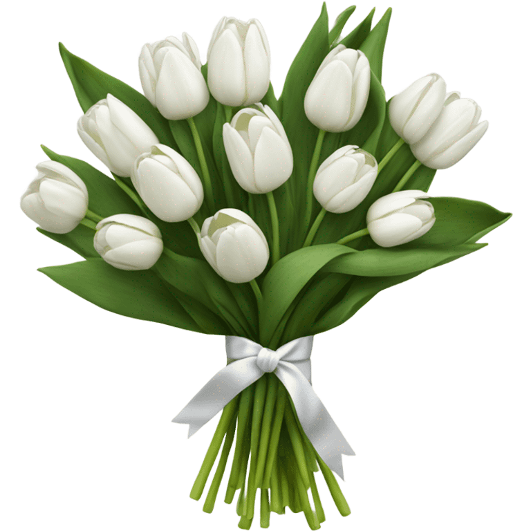 white tulip bouquet  emoji