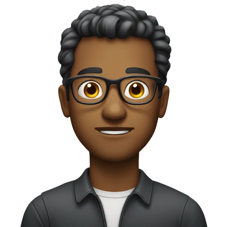 a guy with glasses, looking studious emoji