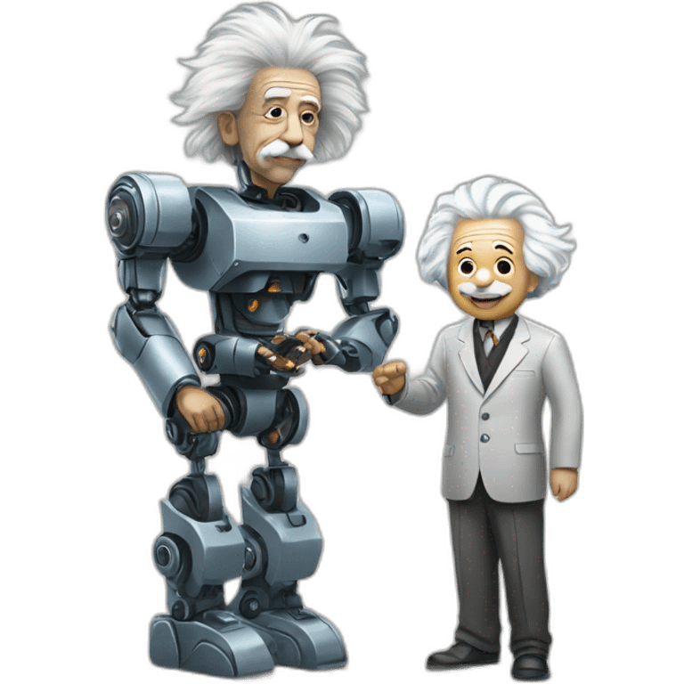 einstein meets a robot emoji