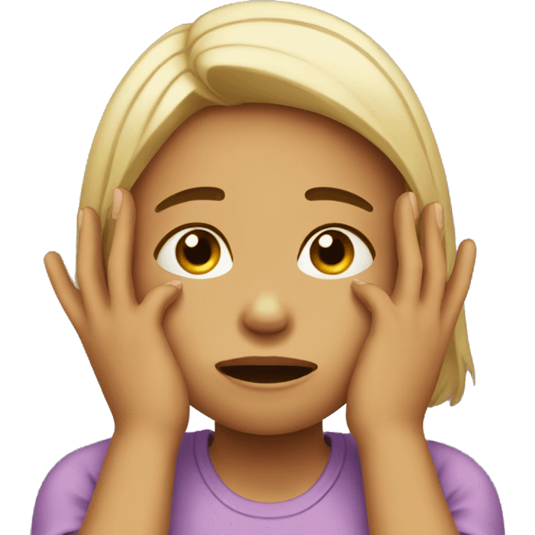 girl crying with hand on face  emoji