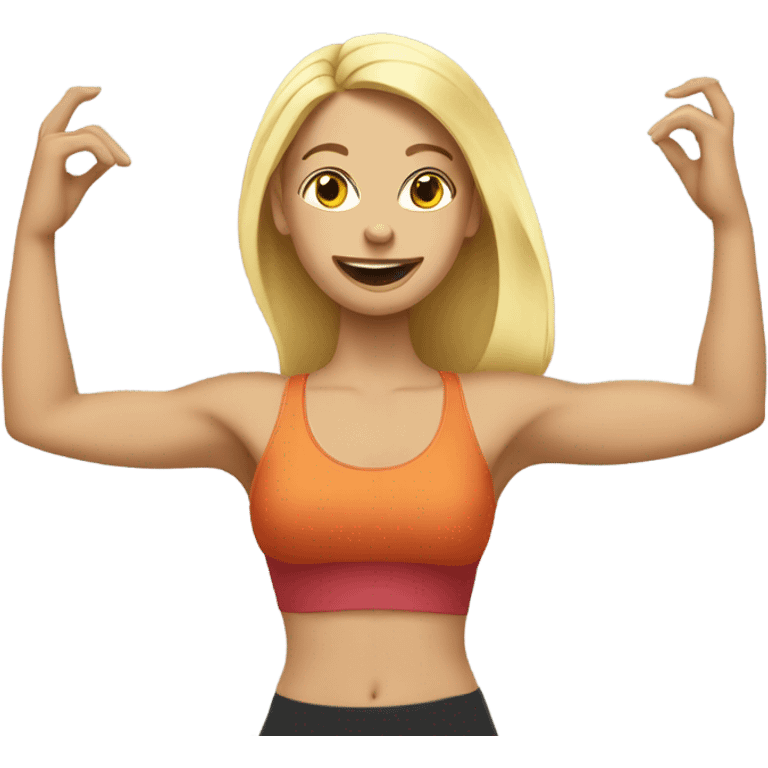 blonde women doing a yogo pose emoji