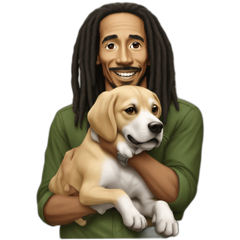 Bob Marley avec un chien emoji