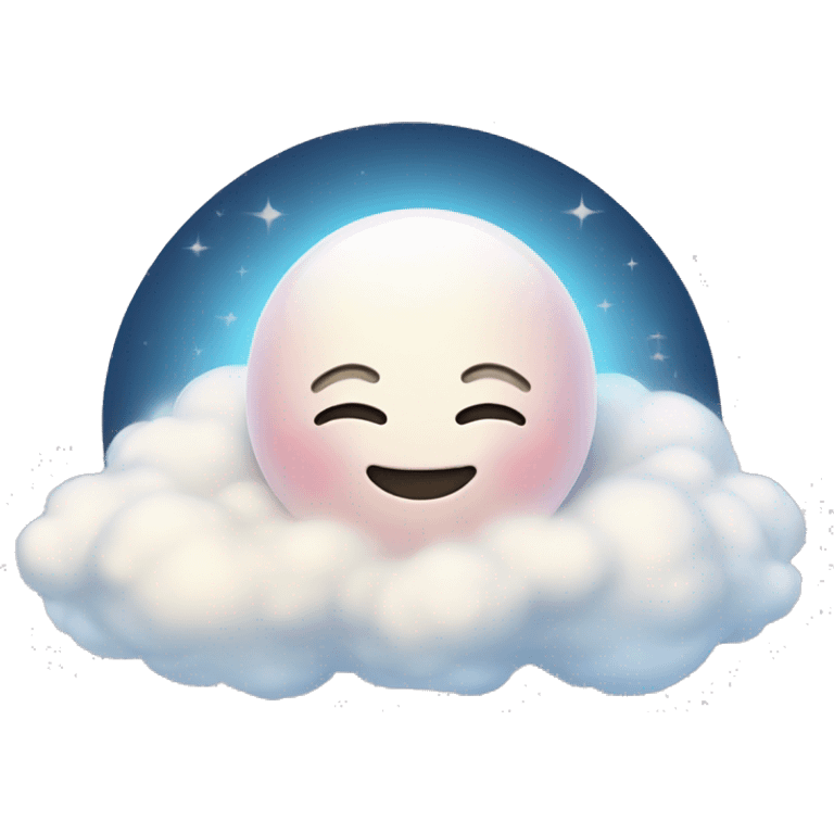 Blushing Smiley who is angelic relaxing in the clouds  emoji