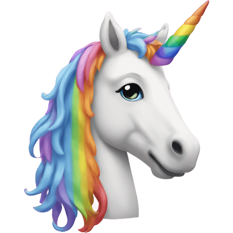 unicorn over a rainbow emoji