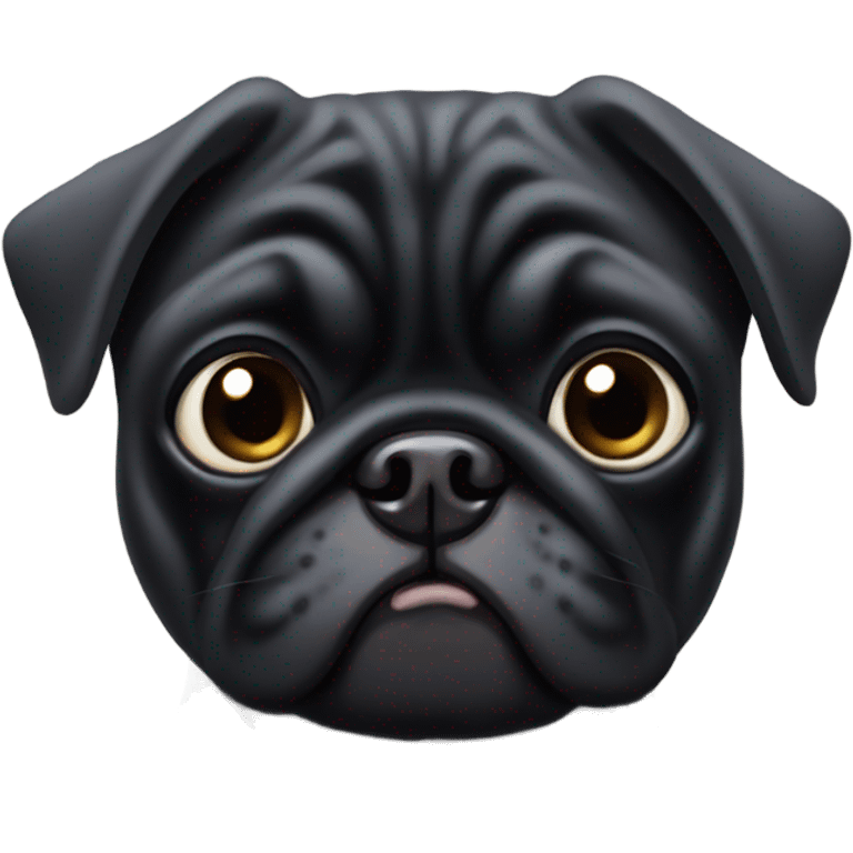 Black pug  emoji